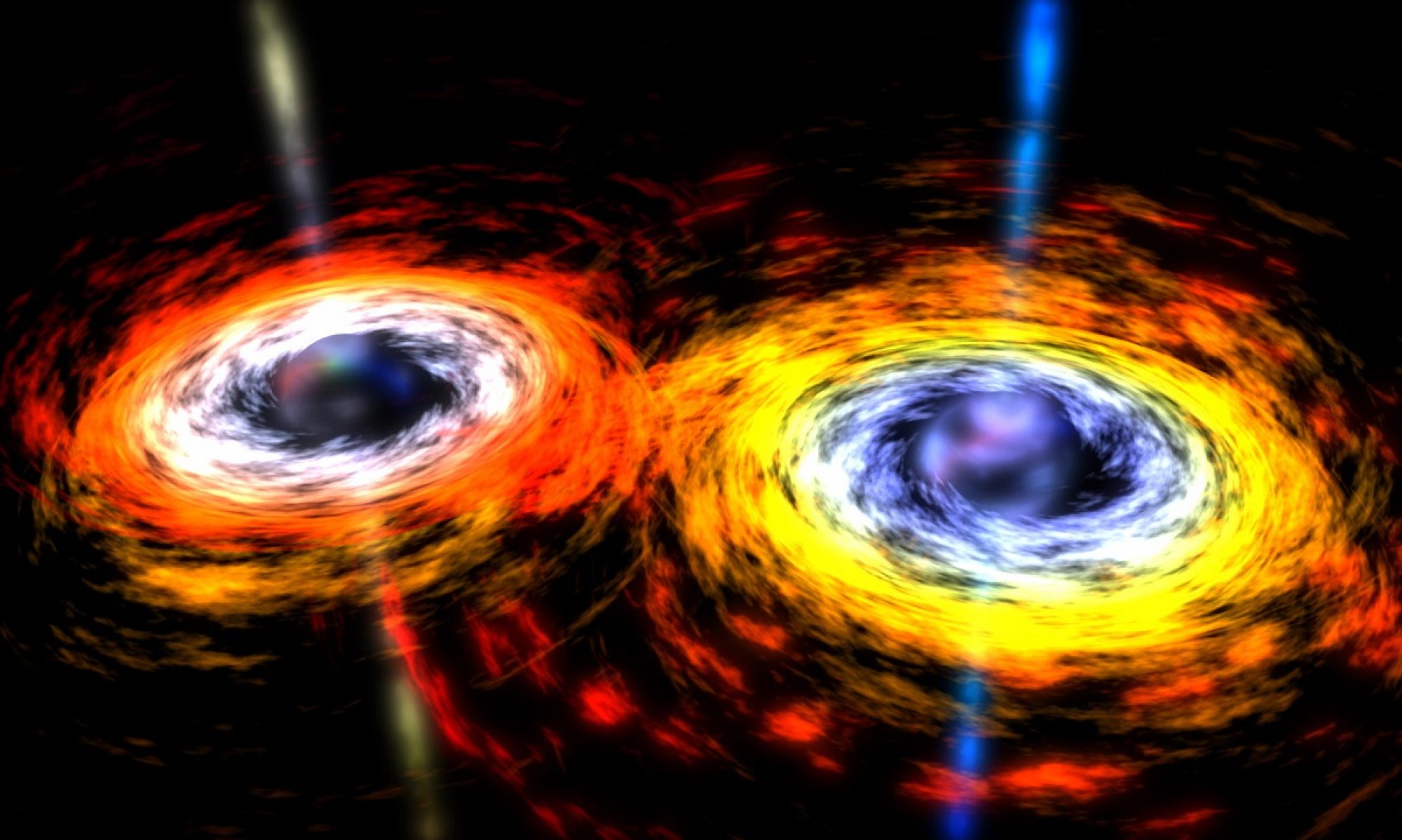 Artist's impression of binary black holes