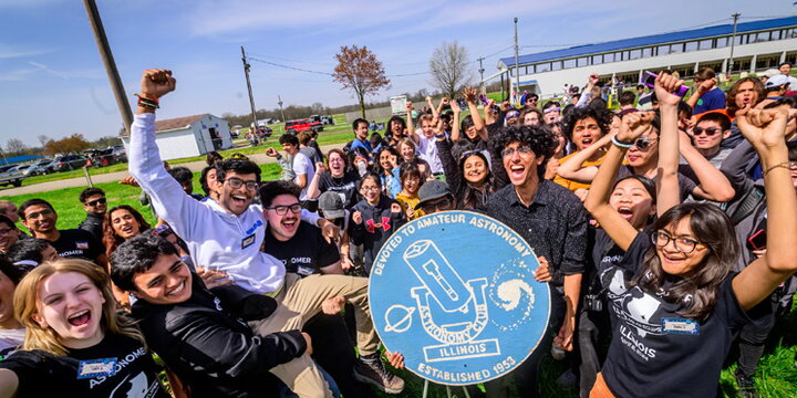 Students looking excited.