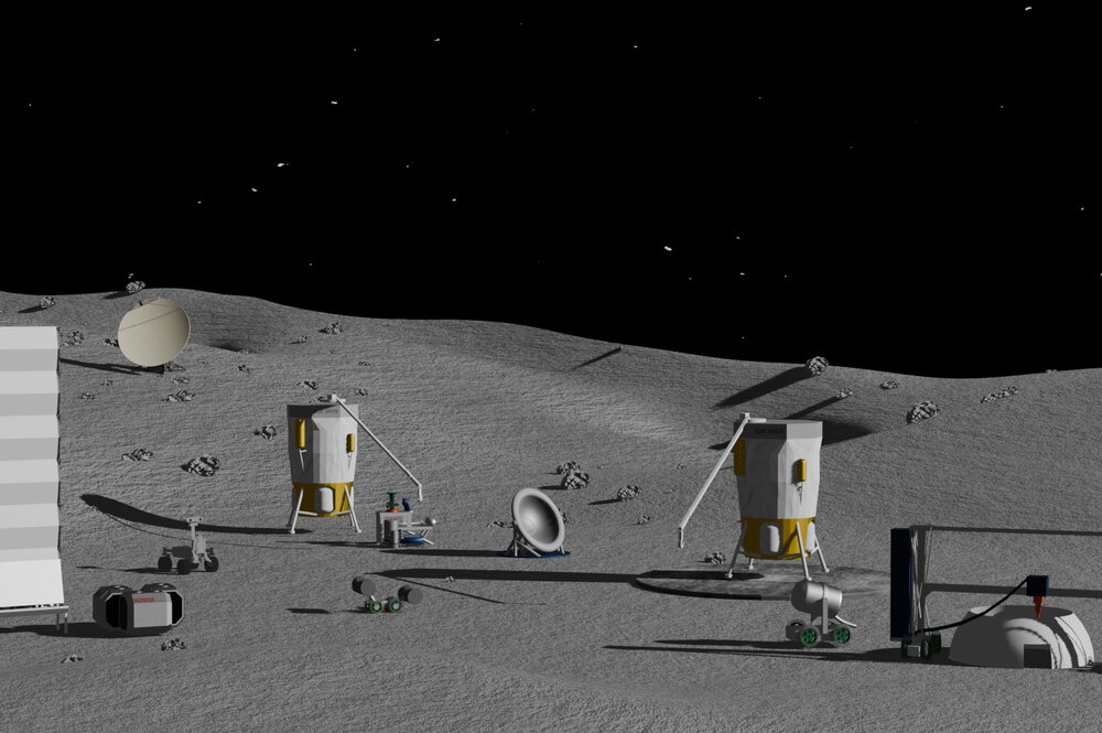 Structures on the lunar surface.