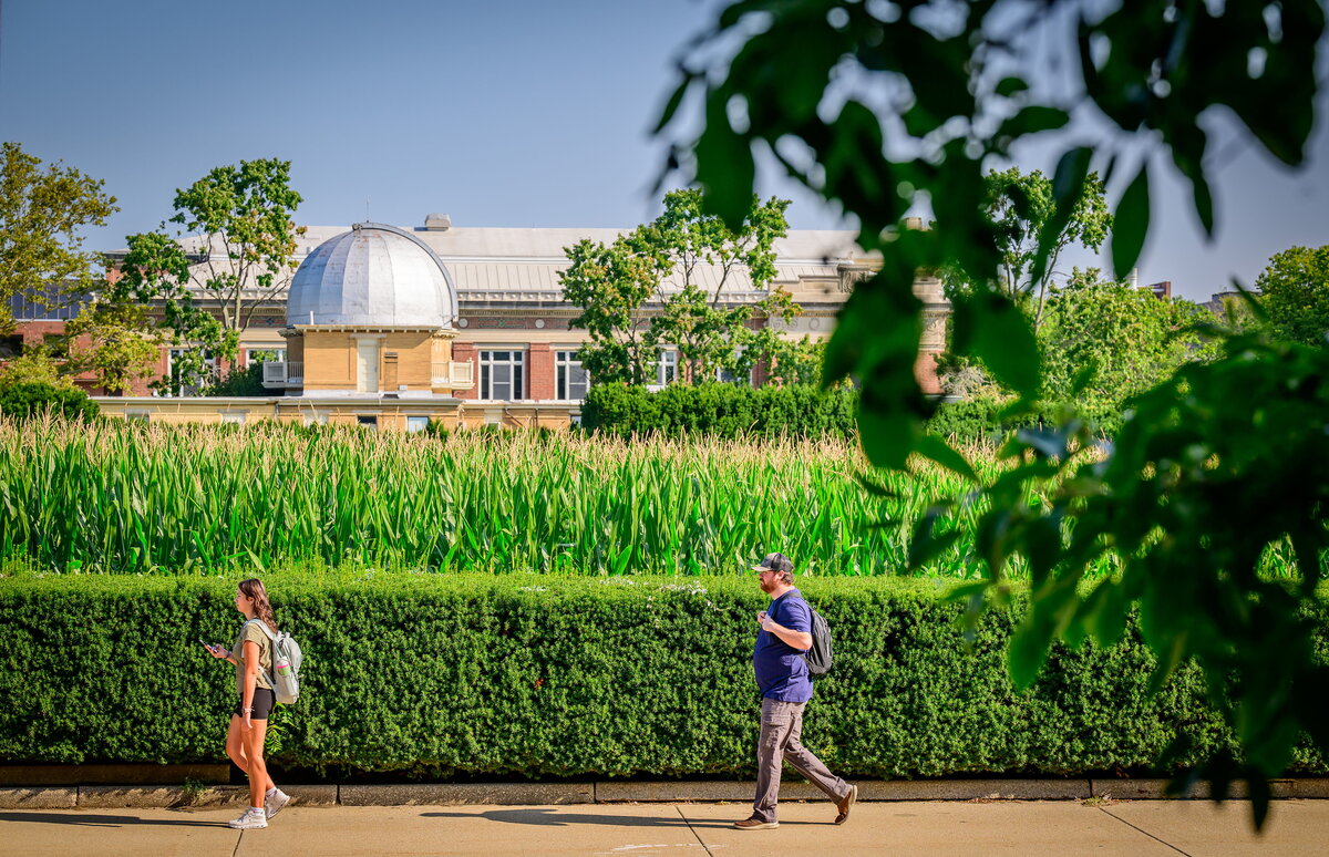 The Campus Observatory from the other side of the Morrow Plots.