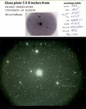 Glass plate from a 40-inch telescope, ca.1975