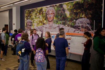 Students display posters at Astrofest 2026.