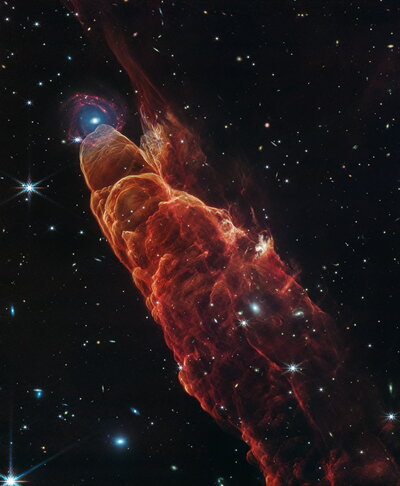 An outflow from a form star.