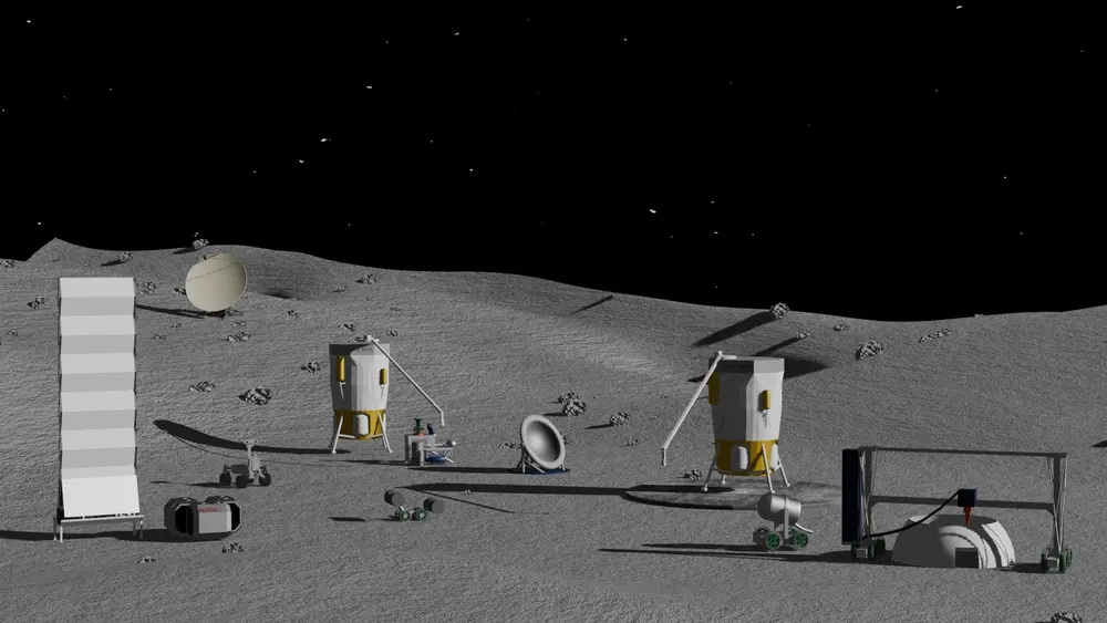 Structures on the lunar surface.